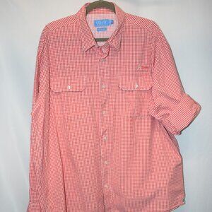 Coast Pawleys Island Gingham print long sleeve button down fishing shirt